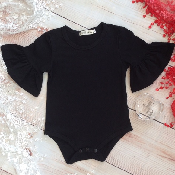 black ruffle onesie